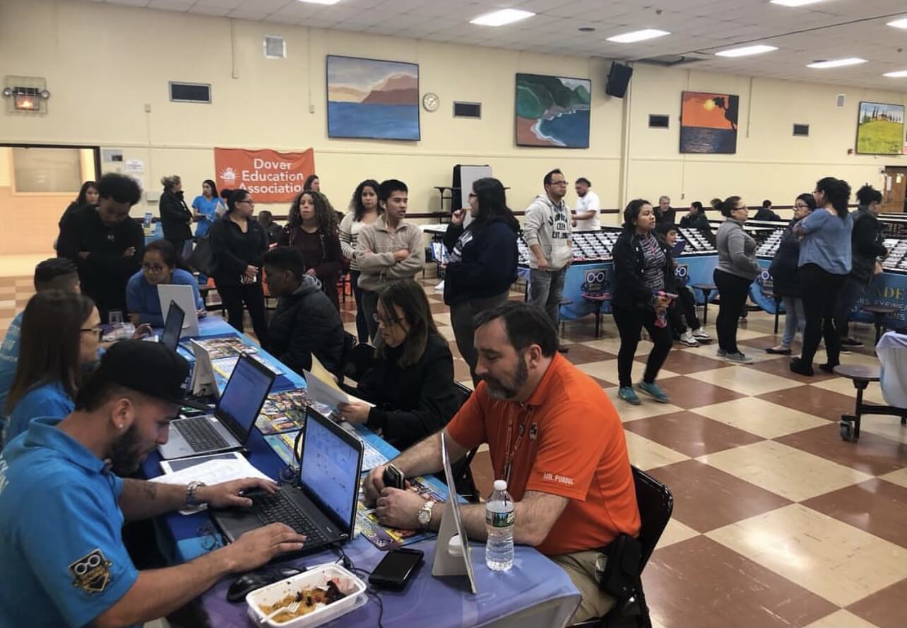 Frame fitting at a community wellness event