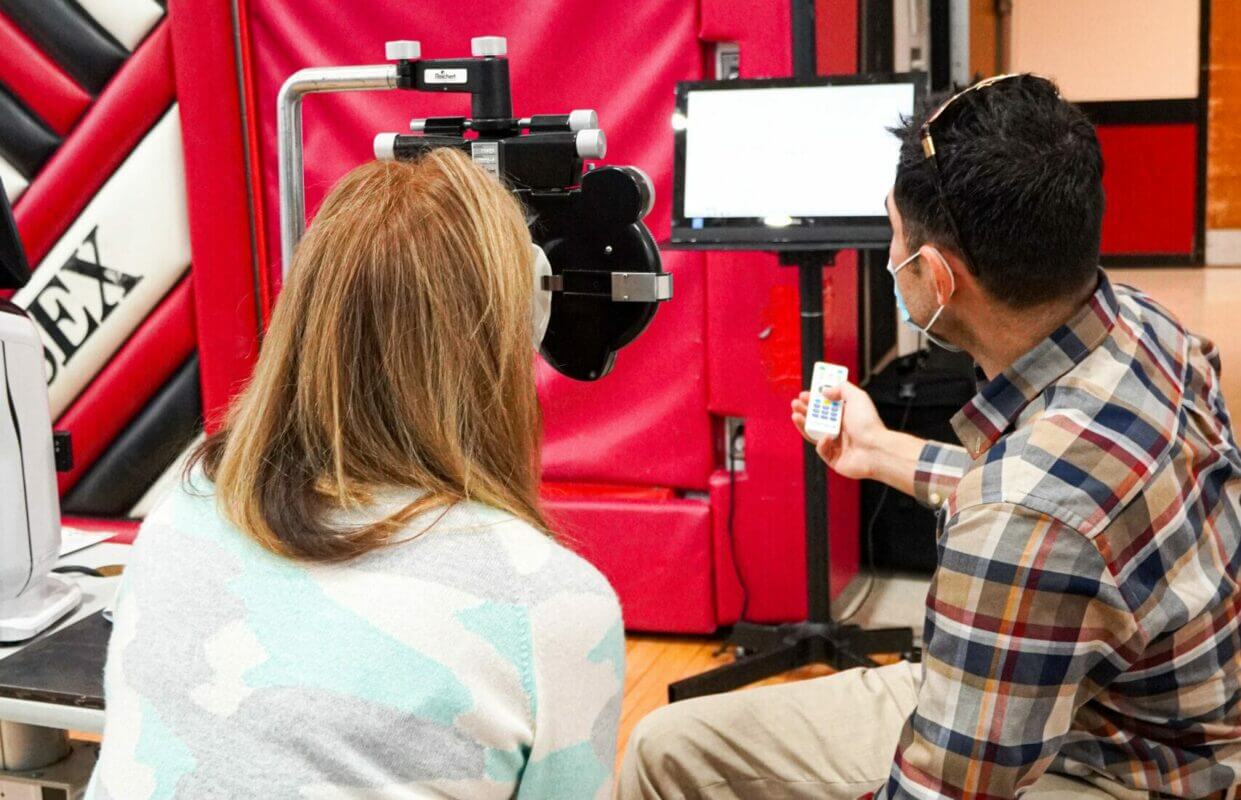 Eye health assessment during an educator event