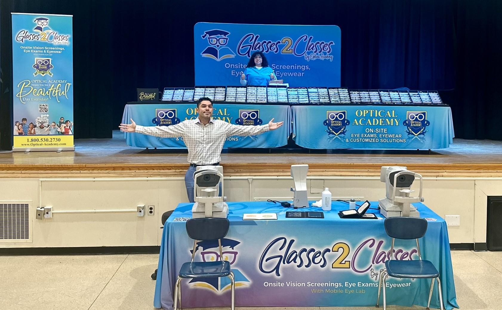 Glasses2Classes onsite setup at school