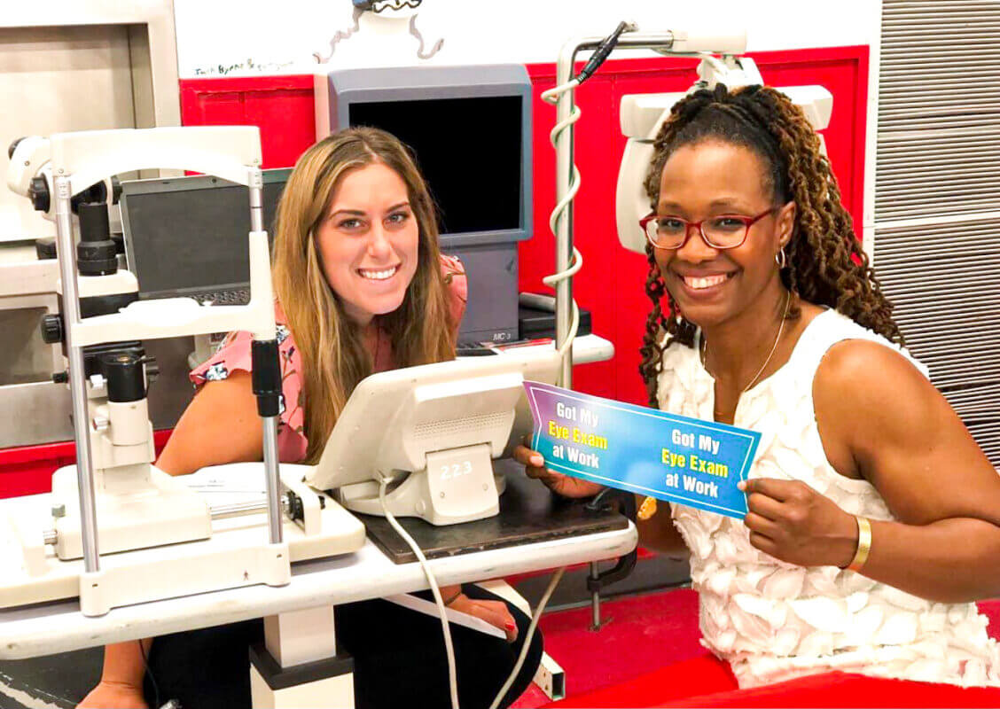 Workplace eye exam for staff